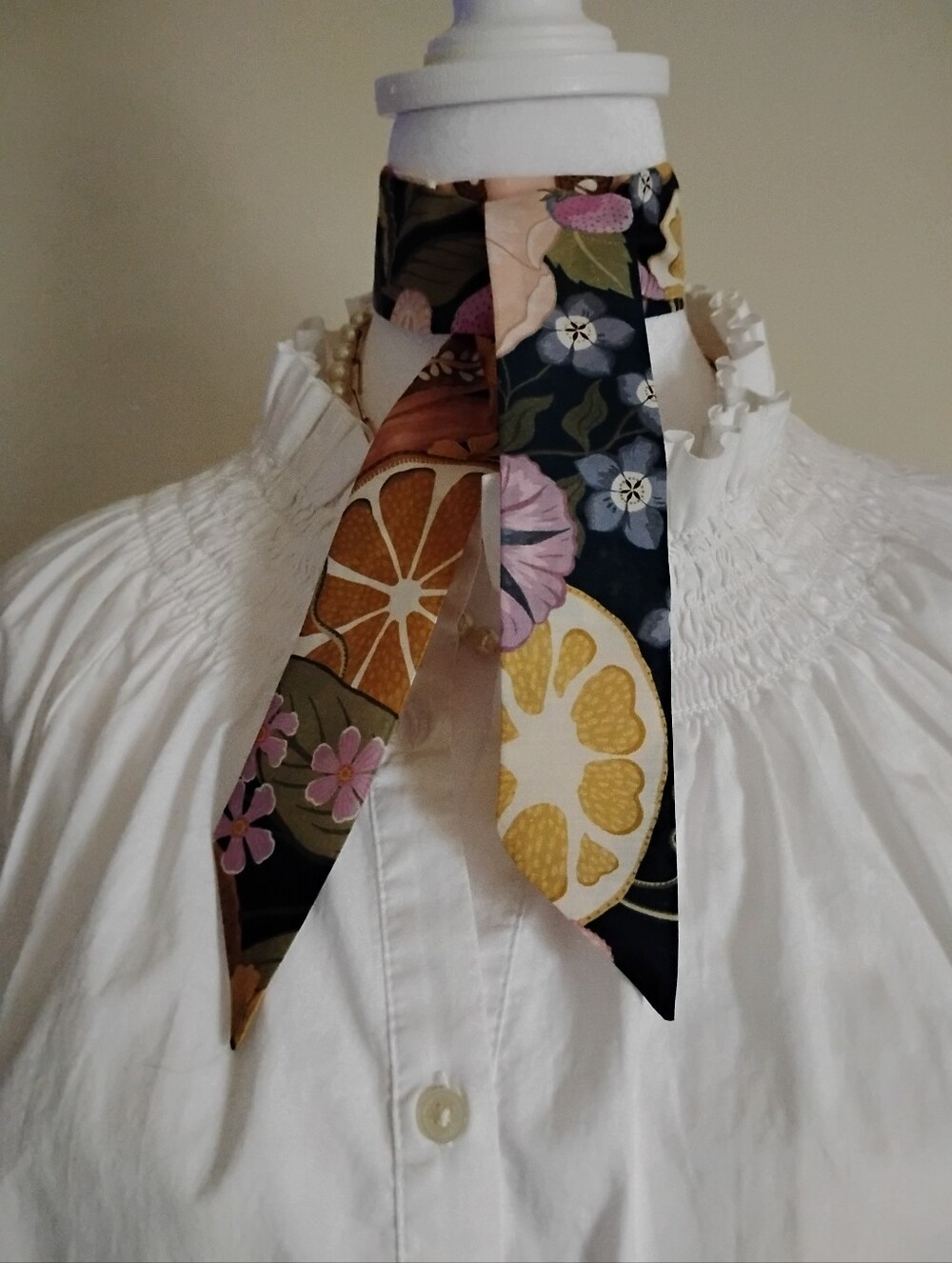 Liberty Art Fabric Tana Lawn Super Skinny Scarf Jillie Colorful Botanical Floral - Picture 8 of 10